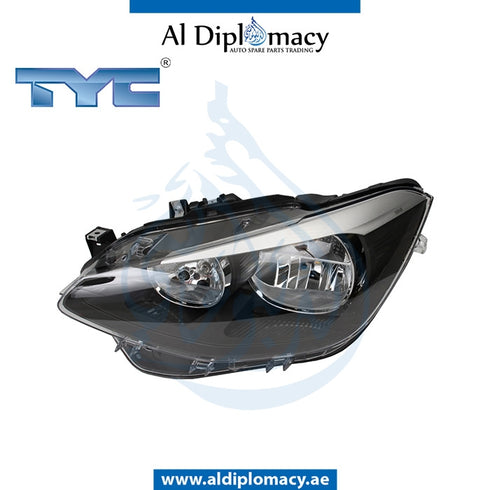 Left Headlight, NORMAL for BMW 1 Series F20 (2011-2015) models, Part Number TYC-63117229671